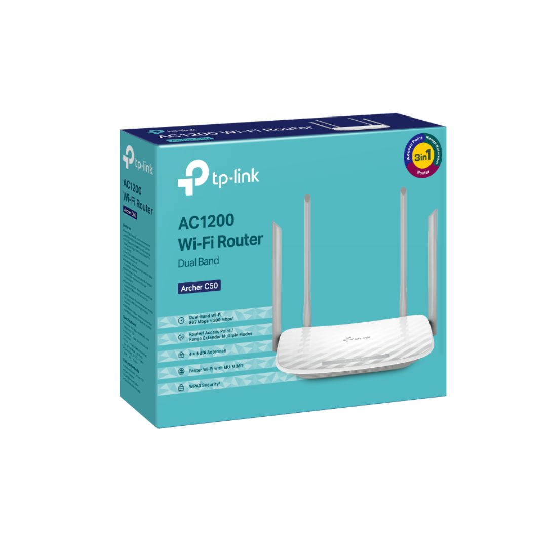 TJM TP-Link Archer C50, AC1200 Wireless Dual Band Wi-Fi 5 Router