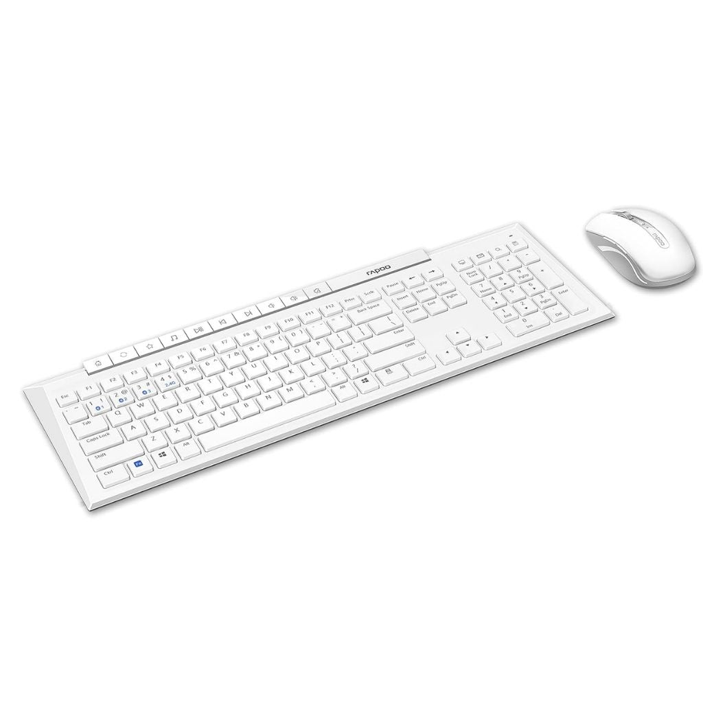 TJM Combo Kit Rapoo 8210M Wireless Keyboard and Mouse - White