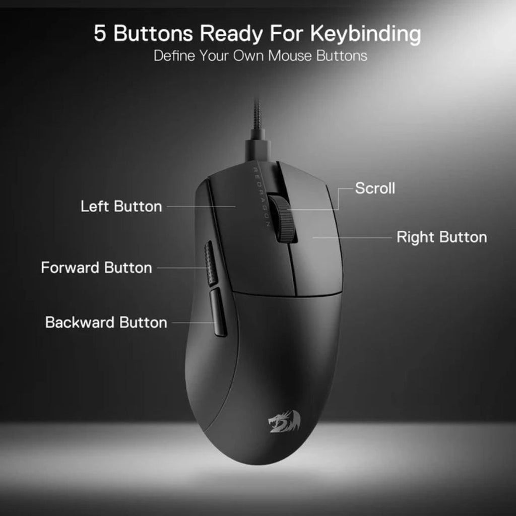 TJM Redragon M996 K1NG Gaming Mouse - Black