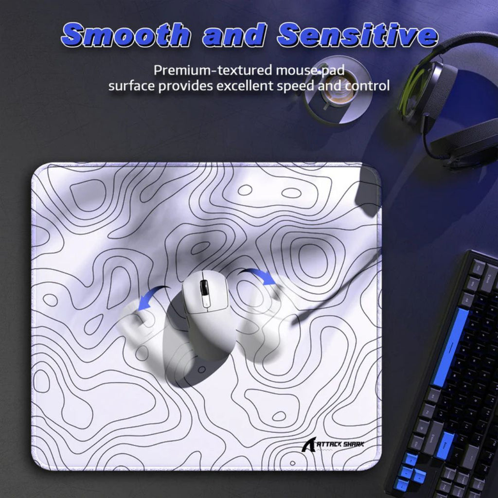 TJM ATTACK SHARK CM02 eSport Gaming Mousepad - White Contours
