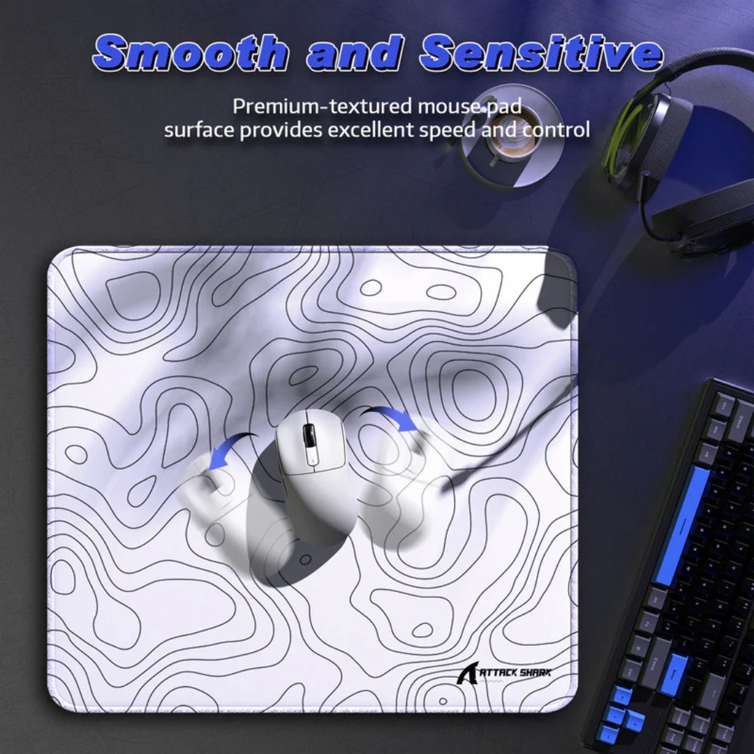 TJM ATTACK SHARK CM02 eSport Gaming Mousepad - White Contours