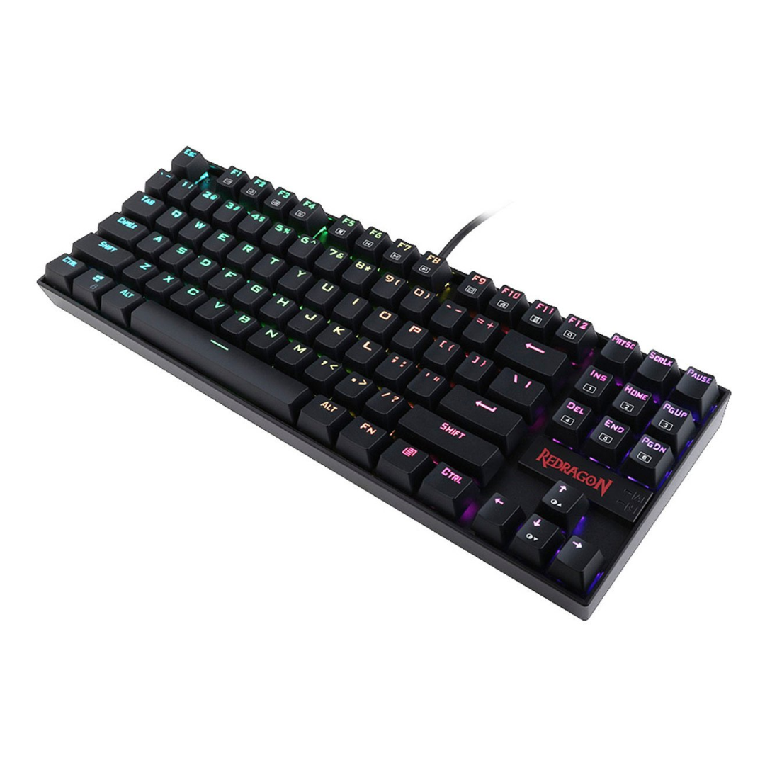TJM Redragon K552-RGB, Kumara, 80%, Wired, Red Switches - Black