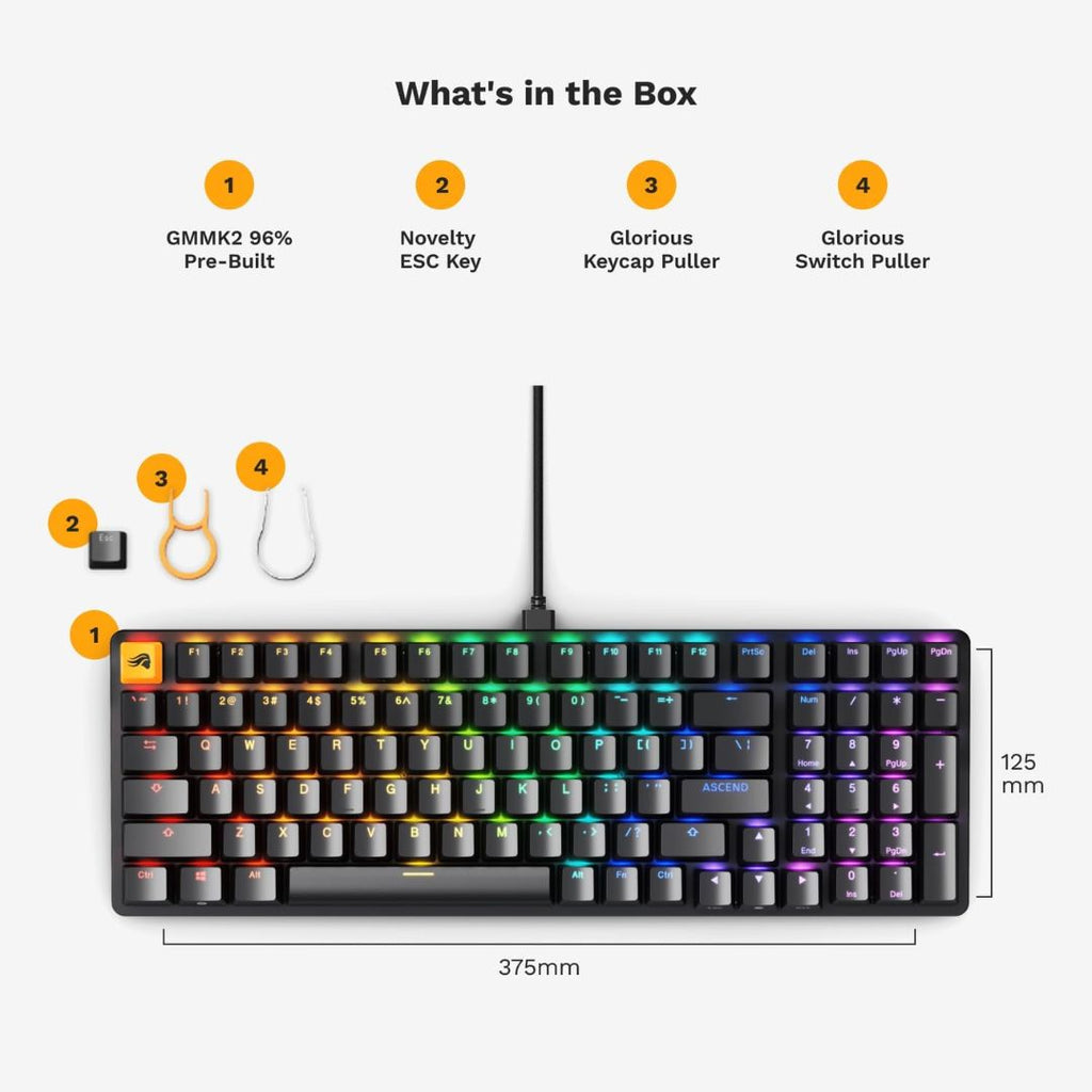 TJM Glorious GMMK 2 Full Size Keyboard - Black