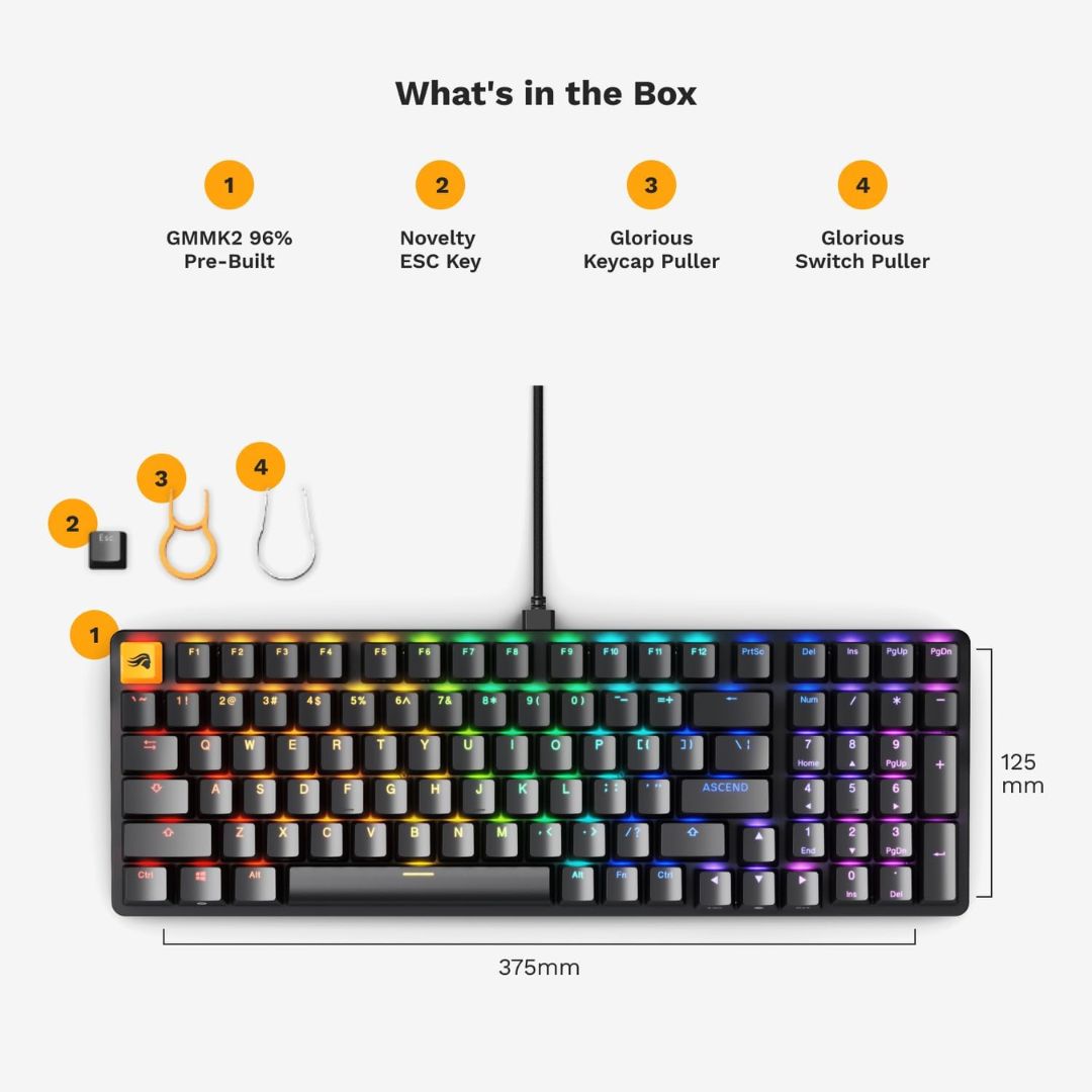 TJM Glorious GMMK 2 Full Size Keyboard - Black