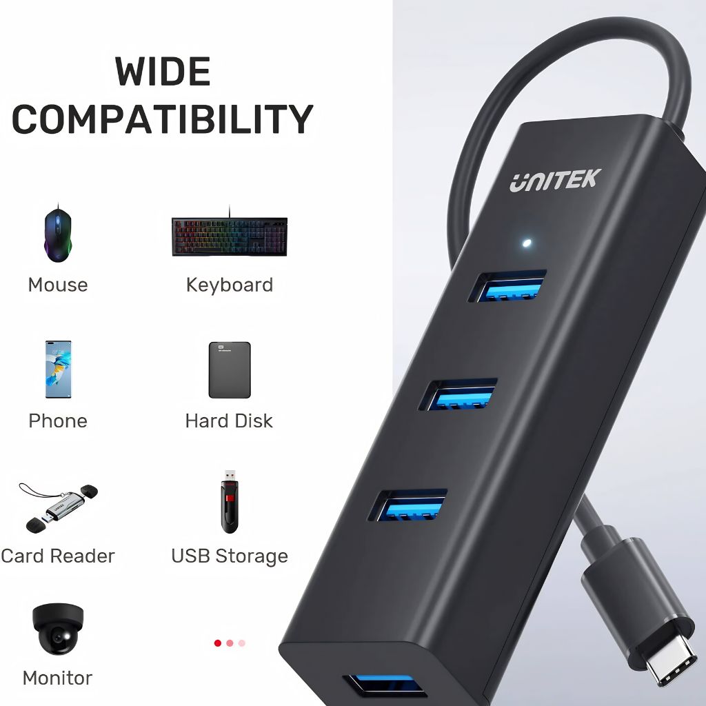 TJM UNITEK 4 Ports Powered USB 3.0 Hub - Y-3089Z01