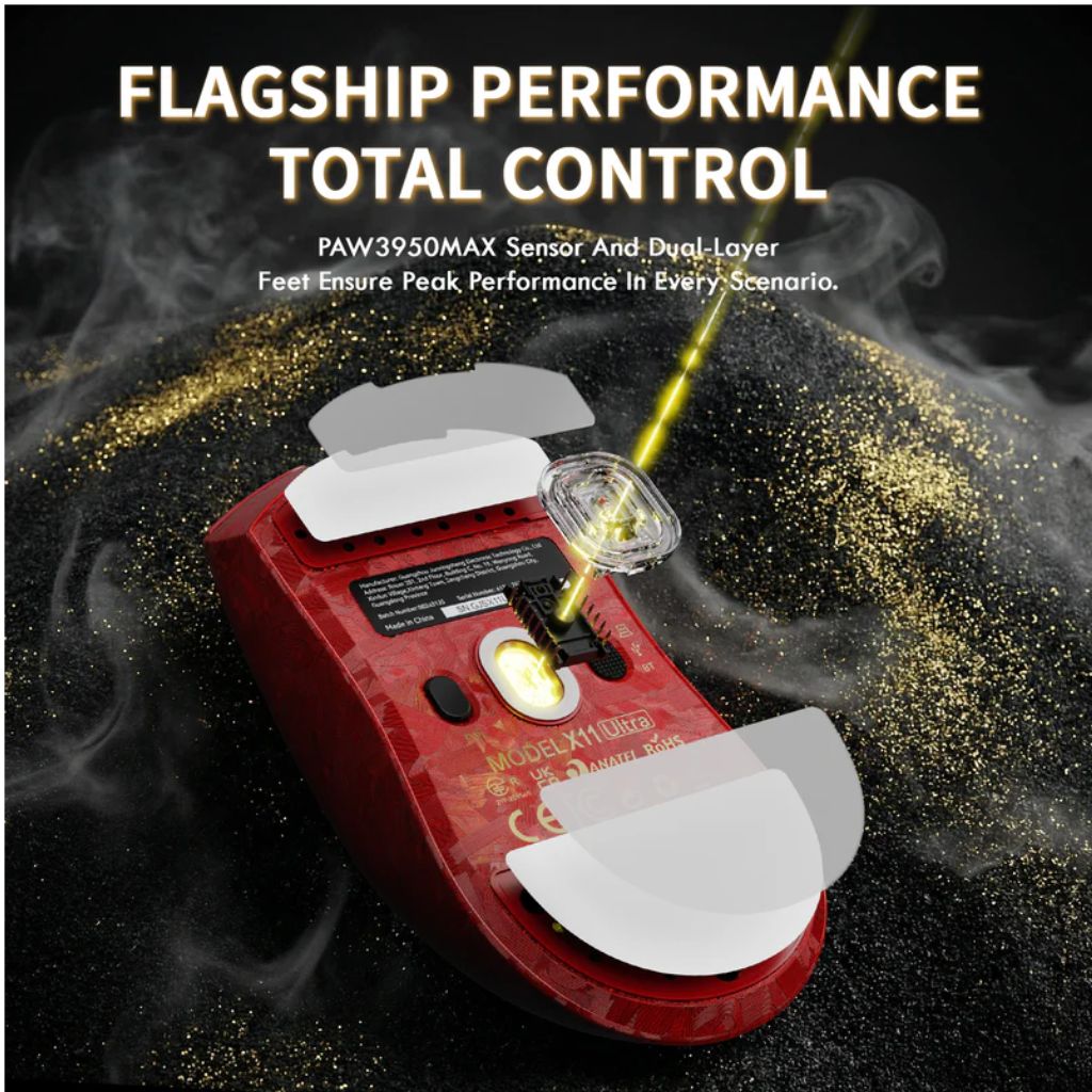 TJM Attack Shark X11 Ultra carbon fiber Wireless - Red