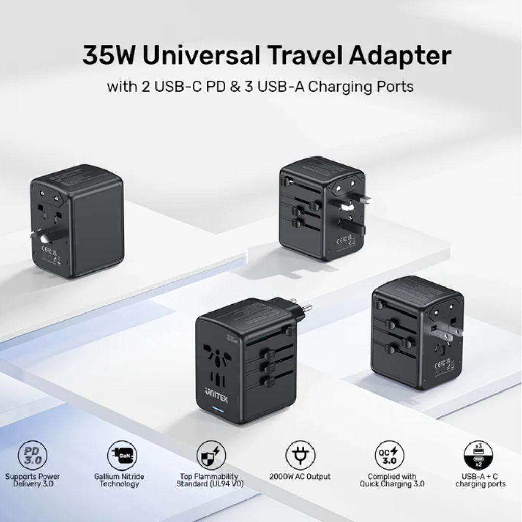TJM UNITEK 35W Universal Travel Adapter - P1121ABK01