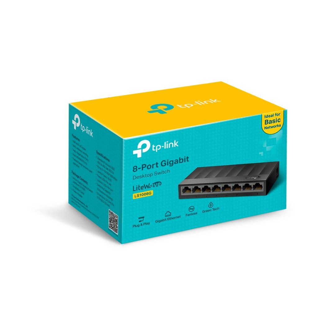 TJM TP-Link LS-1008G, Gigabit Desktop Switch, 8 Port