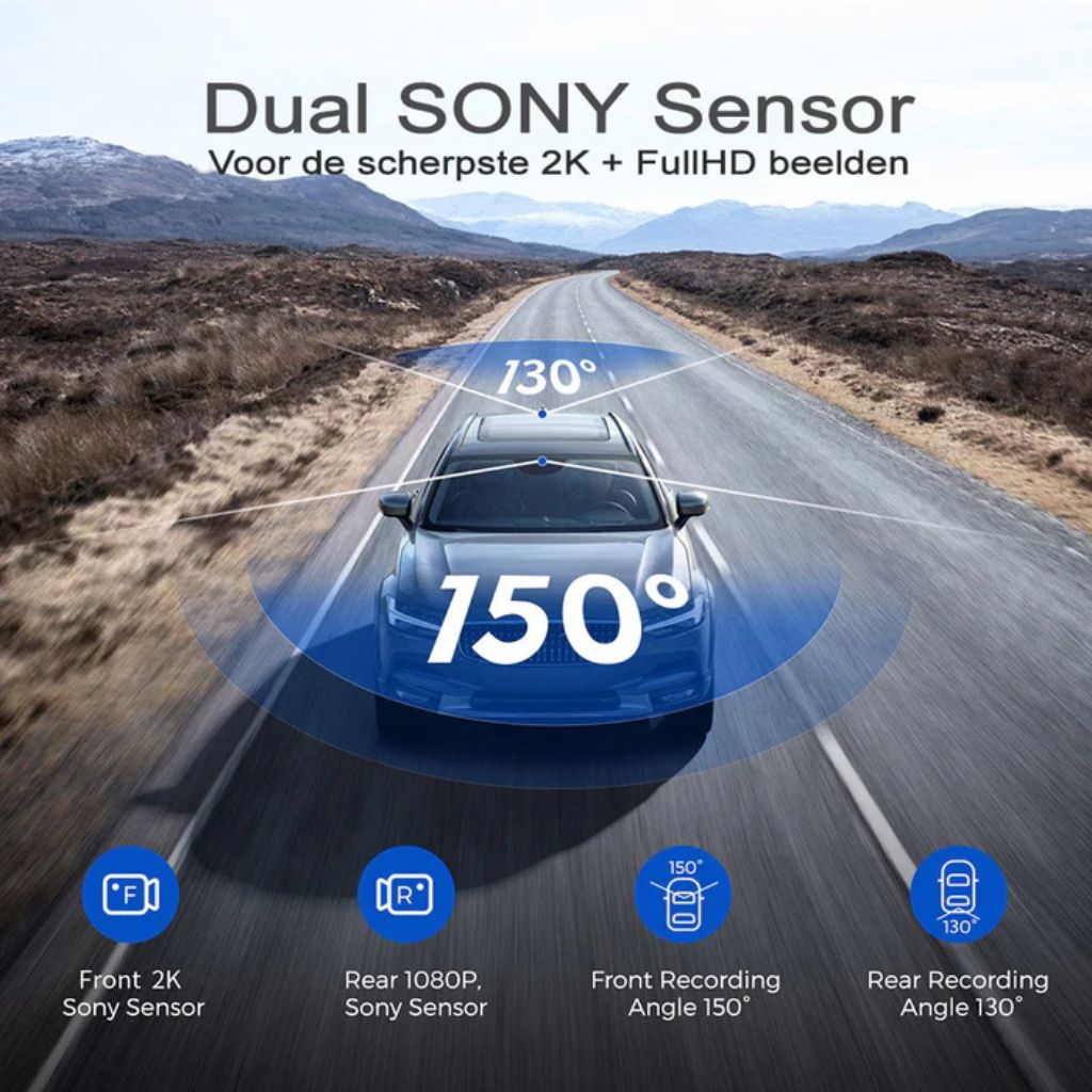TJM AZDome AR09 4K 2CH Full Mirror Wifi Touch Dash Cam