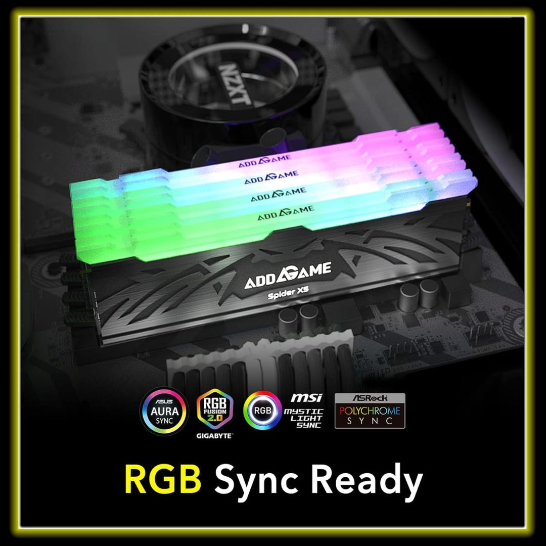 TJM Addlink Spider 5X DDR5 RAM 32GB (2x16GB) Black RGB 6000 MHz CL38