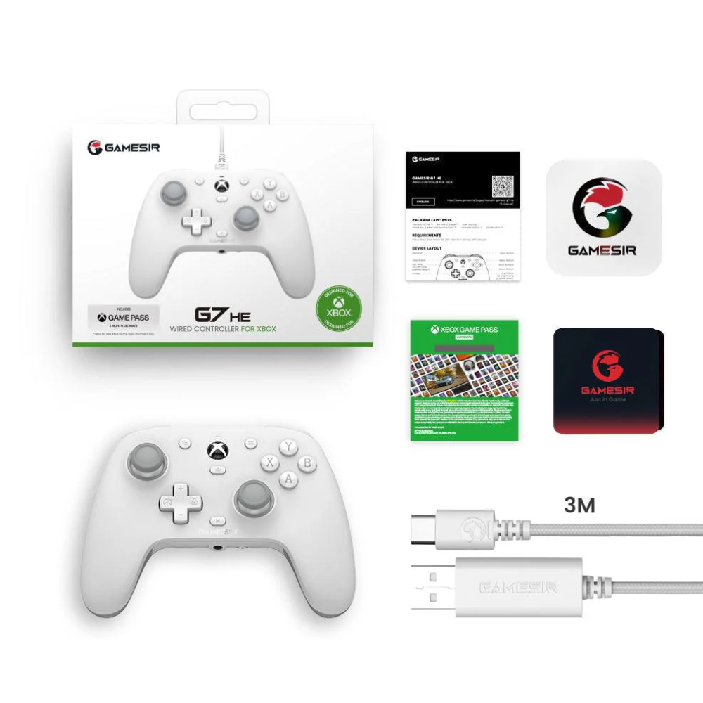 TJM GameSir G7 HE Xbox Wired Controller - White