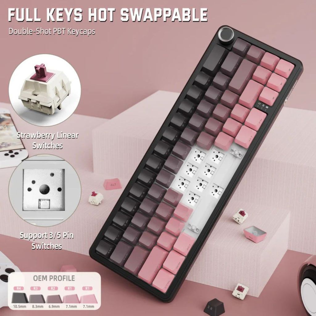 TJM ATTACK SHARK X66 Wireless Mechanical Keyboard - Blackberry