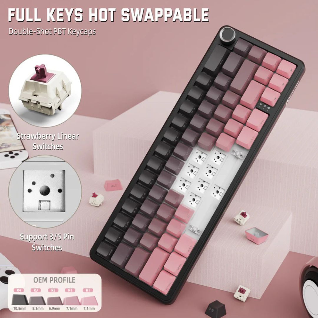 TJM ATTACK SHARK X66 Wireless Mechanical Keyboard - Blackberry
