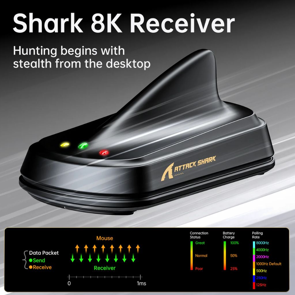 TJM Attack Shark X11 Ultra carbon fiber Wireless - Black
