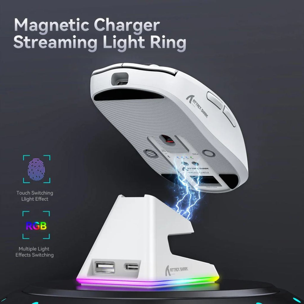 TJM ATTACK SHARK X6  Wireless Gaming Mouse - White