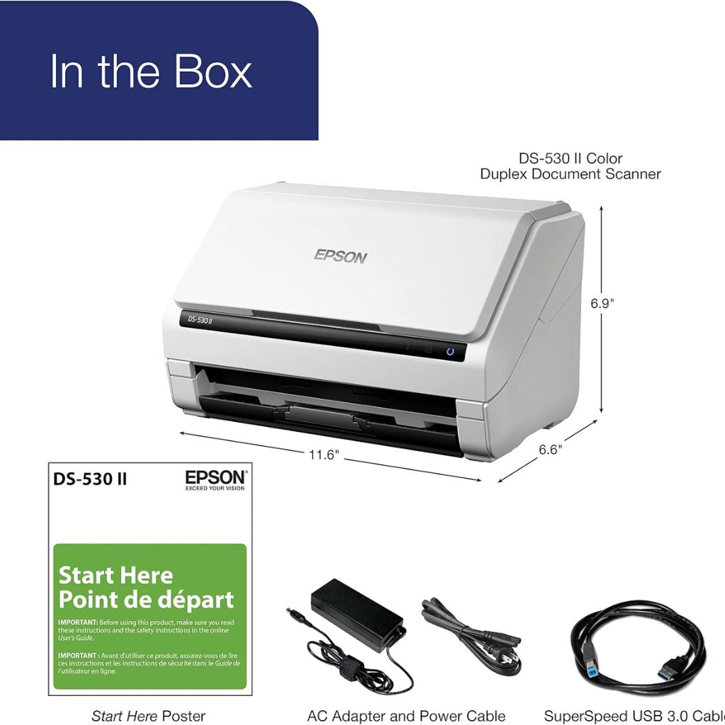 TJM Epson DS-530 II - Color Duplex Document Scanner