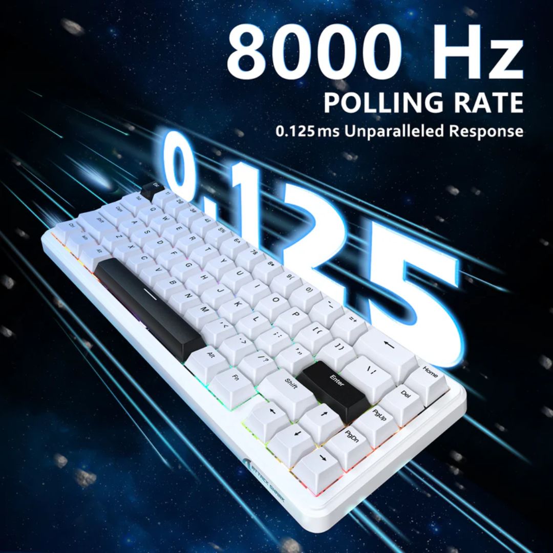 TJM ATTACK SHARK X65 Magnetic Mechanical Keyboard - White