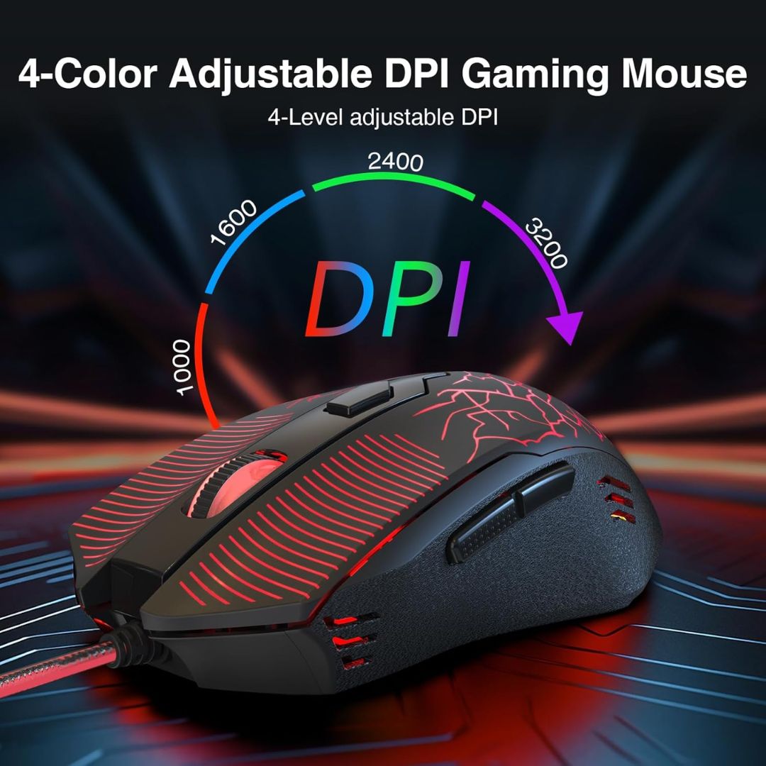 TJM Redragon S107-BA Gaming Keyboard & Mice Combo Wired - Black