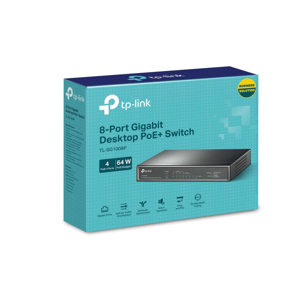 TJM TP-Link TL-SG1008P V7, Gigabit Desktop Switch, 8 Port with 4-Port PoE+