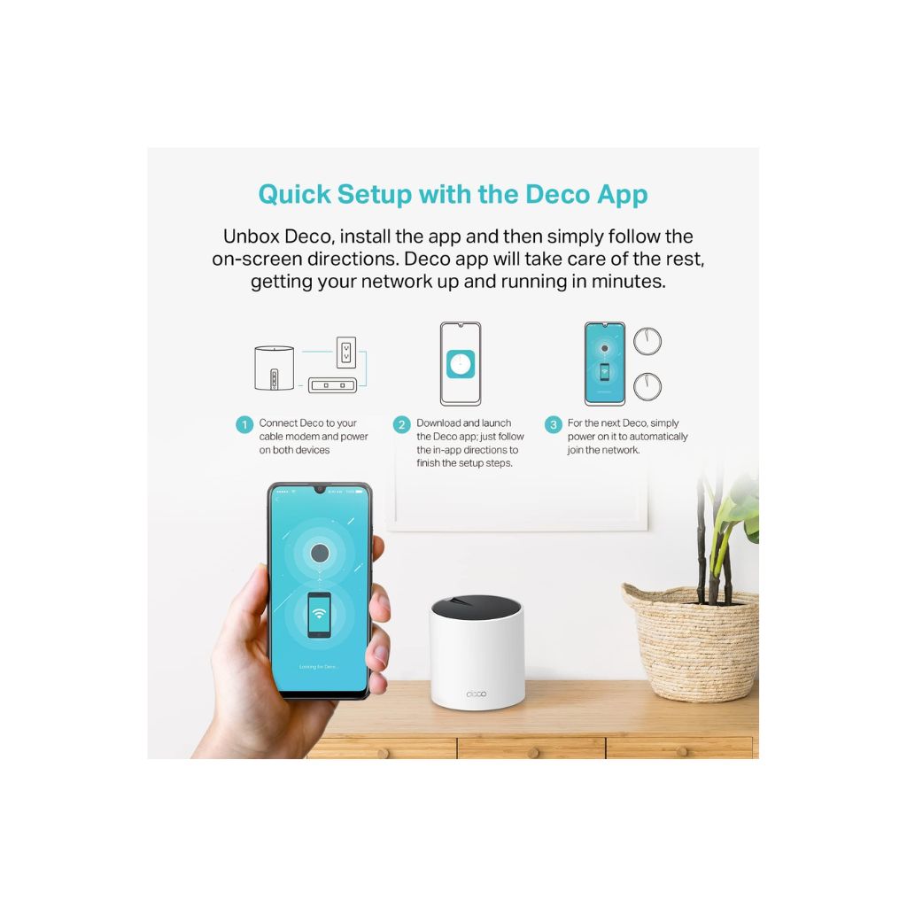 TJM TP-Link Deco X55 AX3000 Whole Home Mesh Wi-Fi 6 System 1-Pack