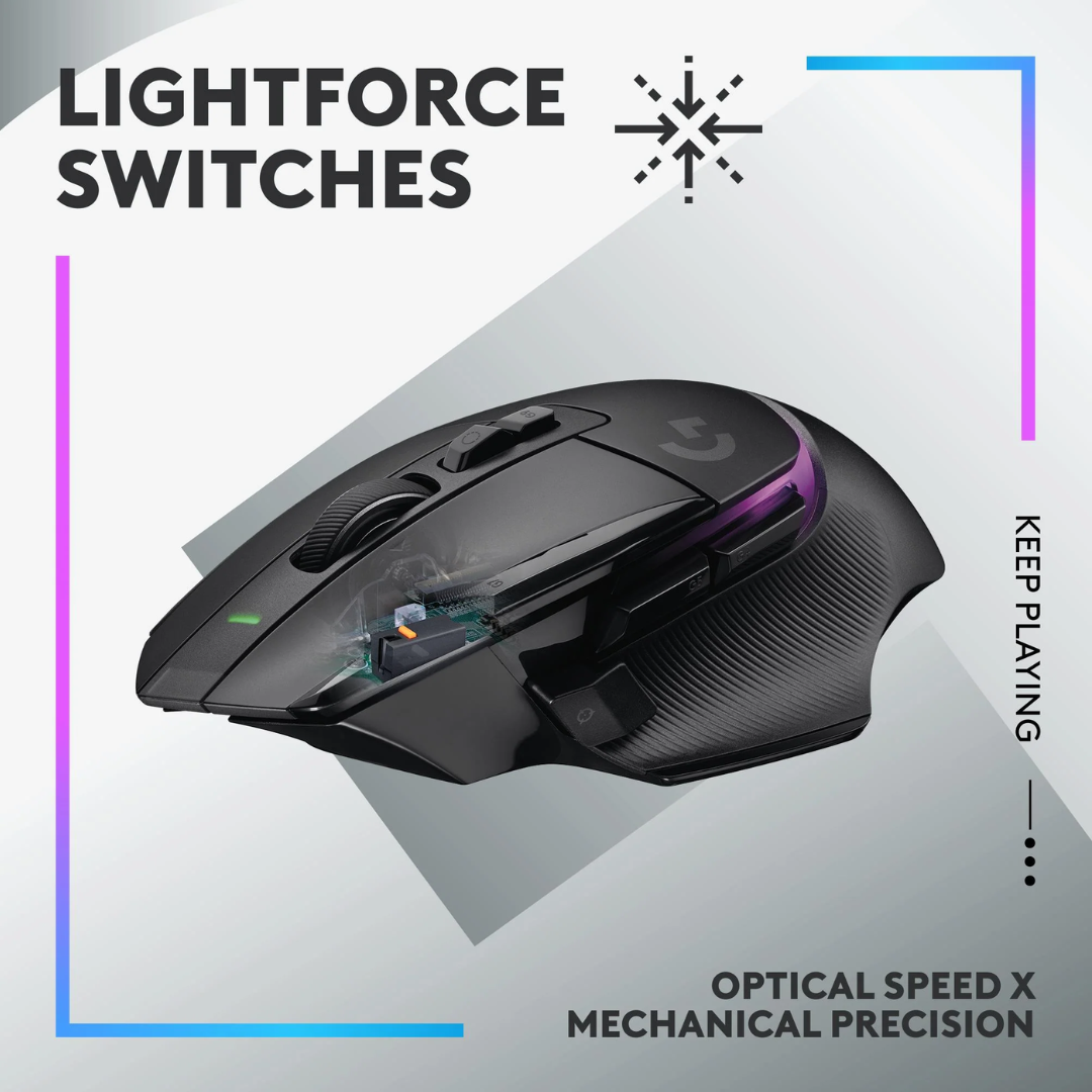 TJM Logitech G502 X PLUS Lightspeed Wireless Optical Mouse Black