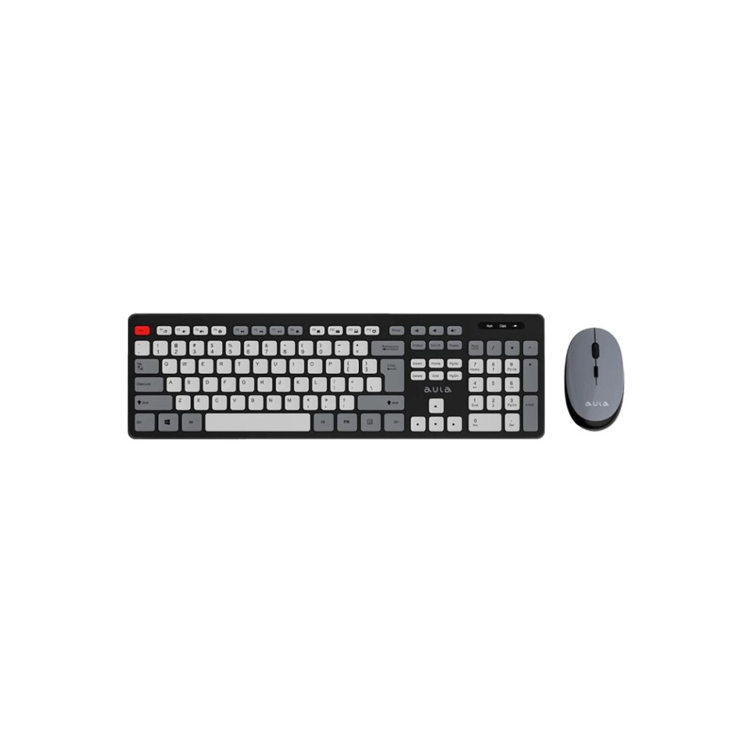TJM AULA AC308 Wireless Combo Keyboard & Mouse - Black