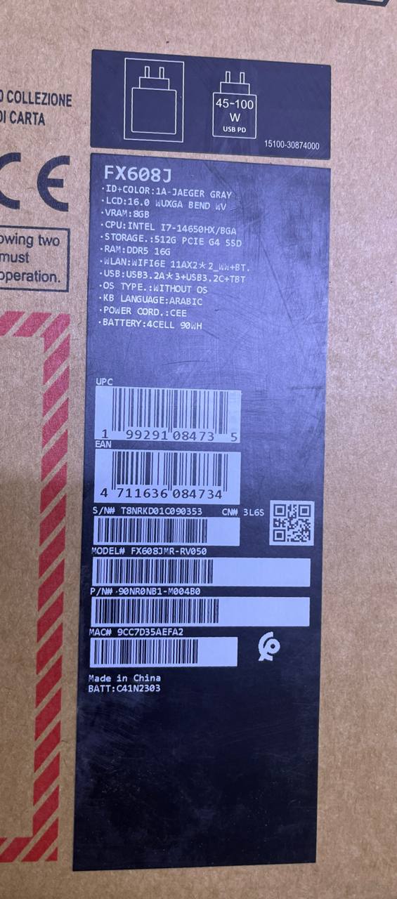 TJM ASUS TUF Gaming F16 FX608JMR-RV050, Intel Core i7-14650HX, RAM 16GB, SSD 512GB, NVIDIA RTX 5060 8GB, 16.0 WUXGA 165Hz, Mecha Gray