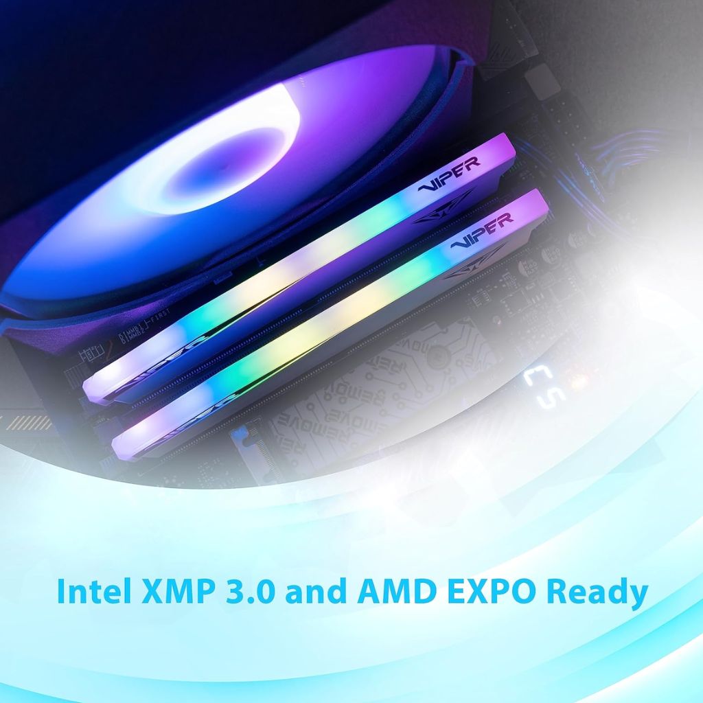 TJM Patriot Viper Elite 5 DDR5 RAM 32GB (2x16GB) 6000MHz RGB CL30 - White