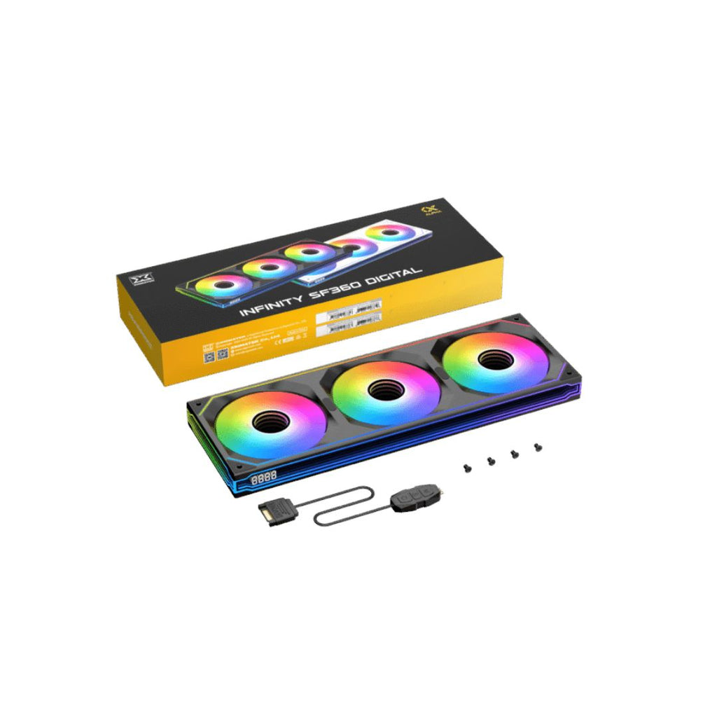 TJM XIGMATEK INFINITY SF360 Digital 120mm 3-Fan Pack - Black