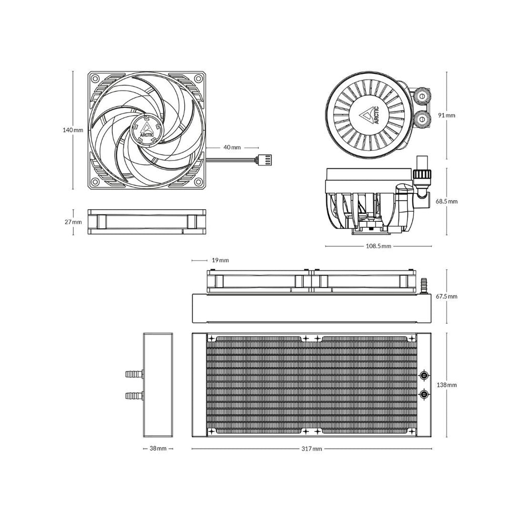 TJM Arctic Liquid Freezer III 280 - Black