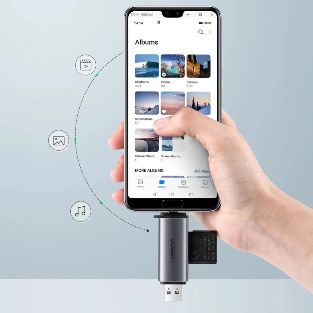TJM UGREEN CM185 Card Reader USB-C/USB-A