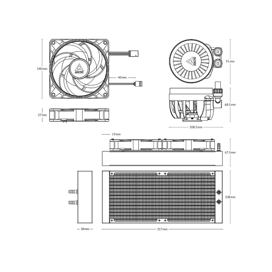 TJM Arctic Liquid Freezer III 280 A-RGB - White
