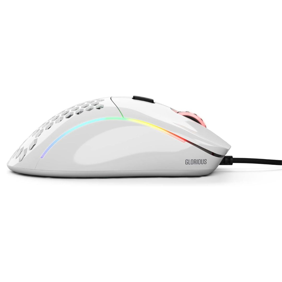TJM Glorious Gaming Model D Minus Wired Gaming Mouse - Glossy White