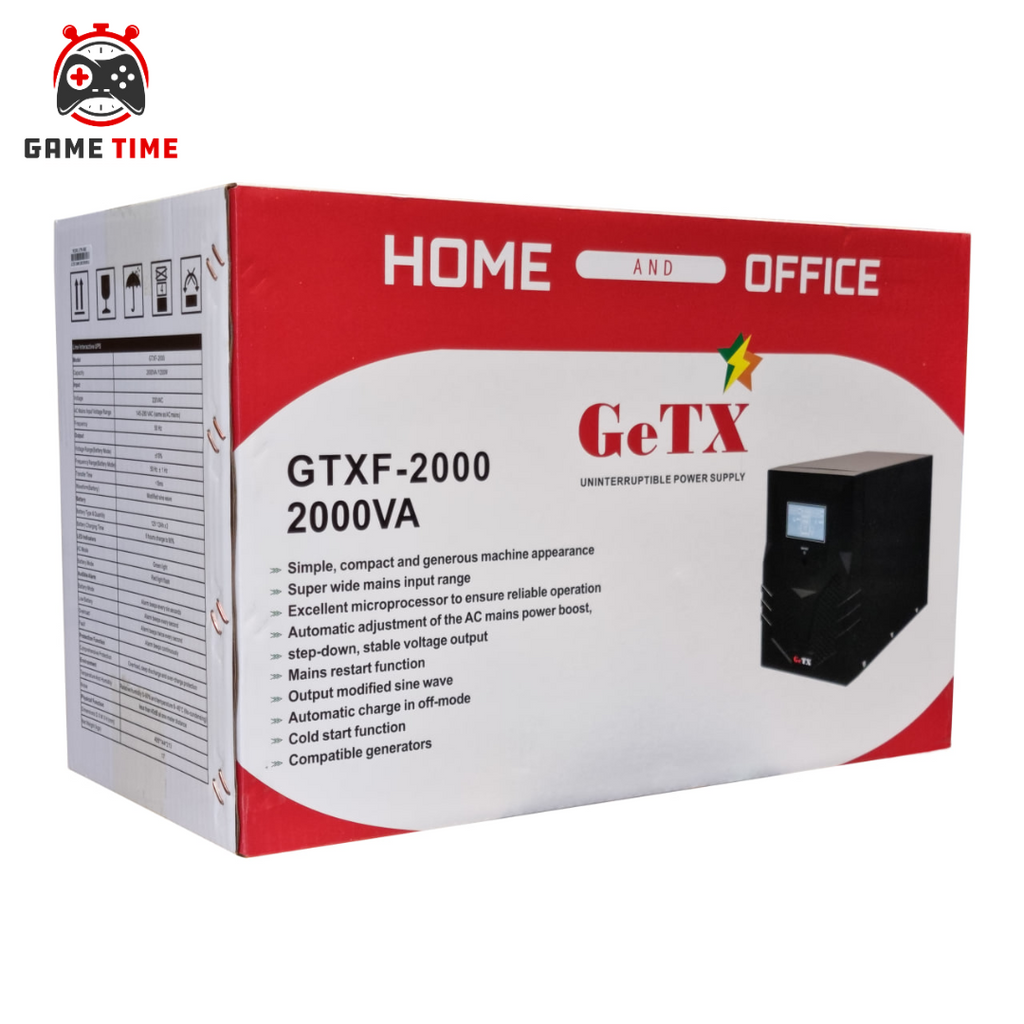 TJM UPS Gaming GeTX GTXF-2000 (2000VA, 2KV) Line interactive, 12V-12A *2 Battery, Red Box