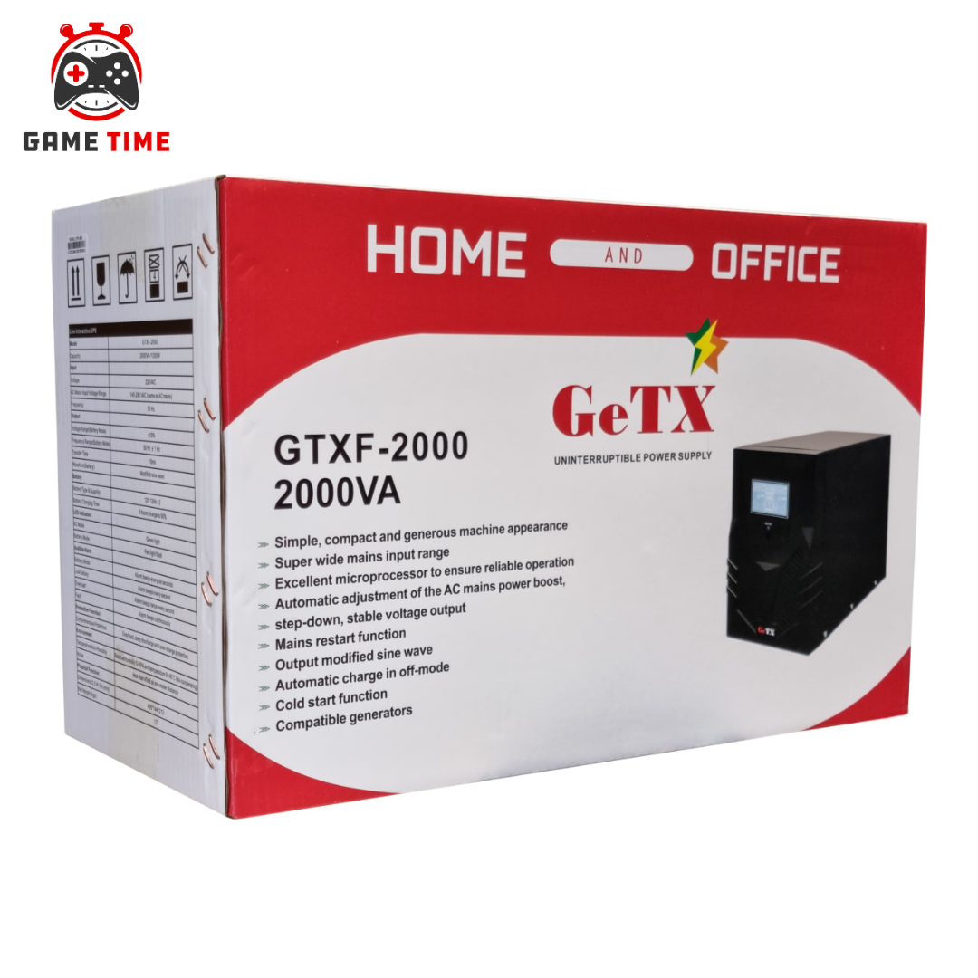 TJM UPS Gaming GeTX GTXF-2000 (2000VA, 2KV) Line interactive, 12V-12A *2 Battery, Red Box