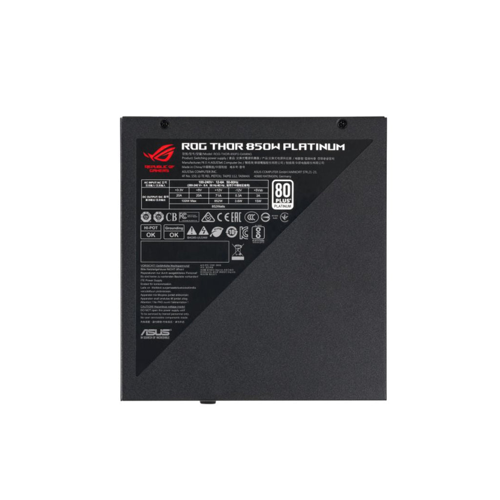 TJM ASUS ROG THOR 850W Platinum II, Full Modular,80+ Platinum, PCIe 5.0 , Black