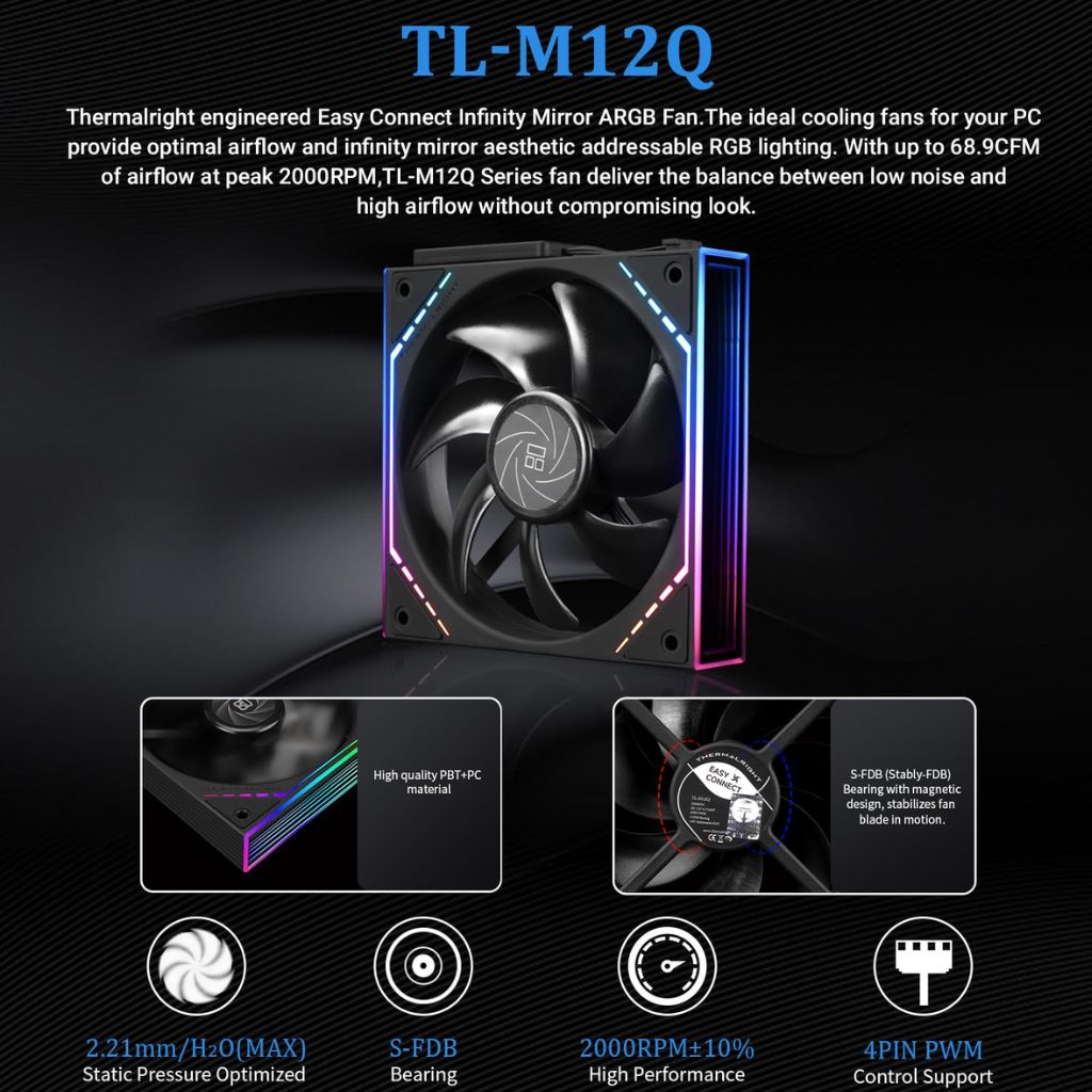 TJM Thermalright Peerless Vision 360 ARGB CPU Cooler - Black