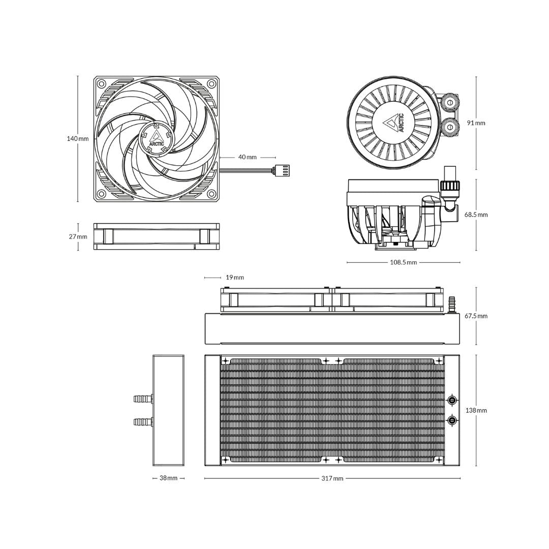 TJM Arctic Liquid Freezer III 280 A-RGB - Black