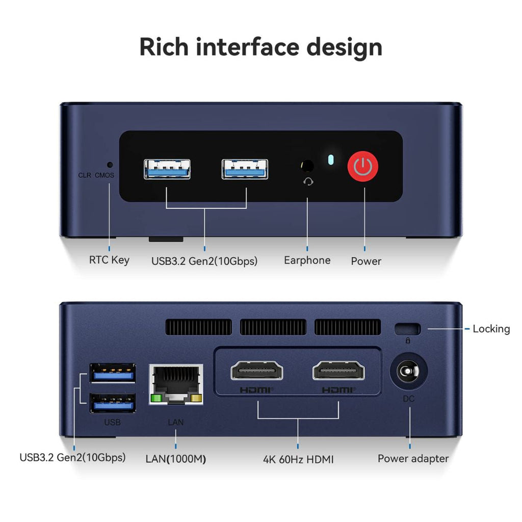 TJM Beelink 12th Generation PRO Mini S Mini PC, Intel Alder Loke N100, RAM 16G, SSD 500, Intel UHD Graphics