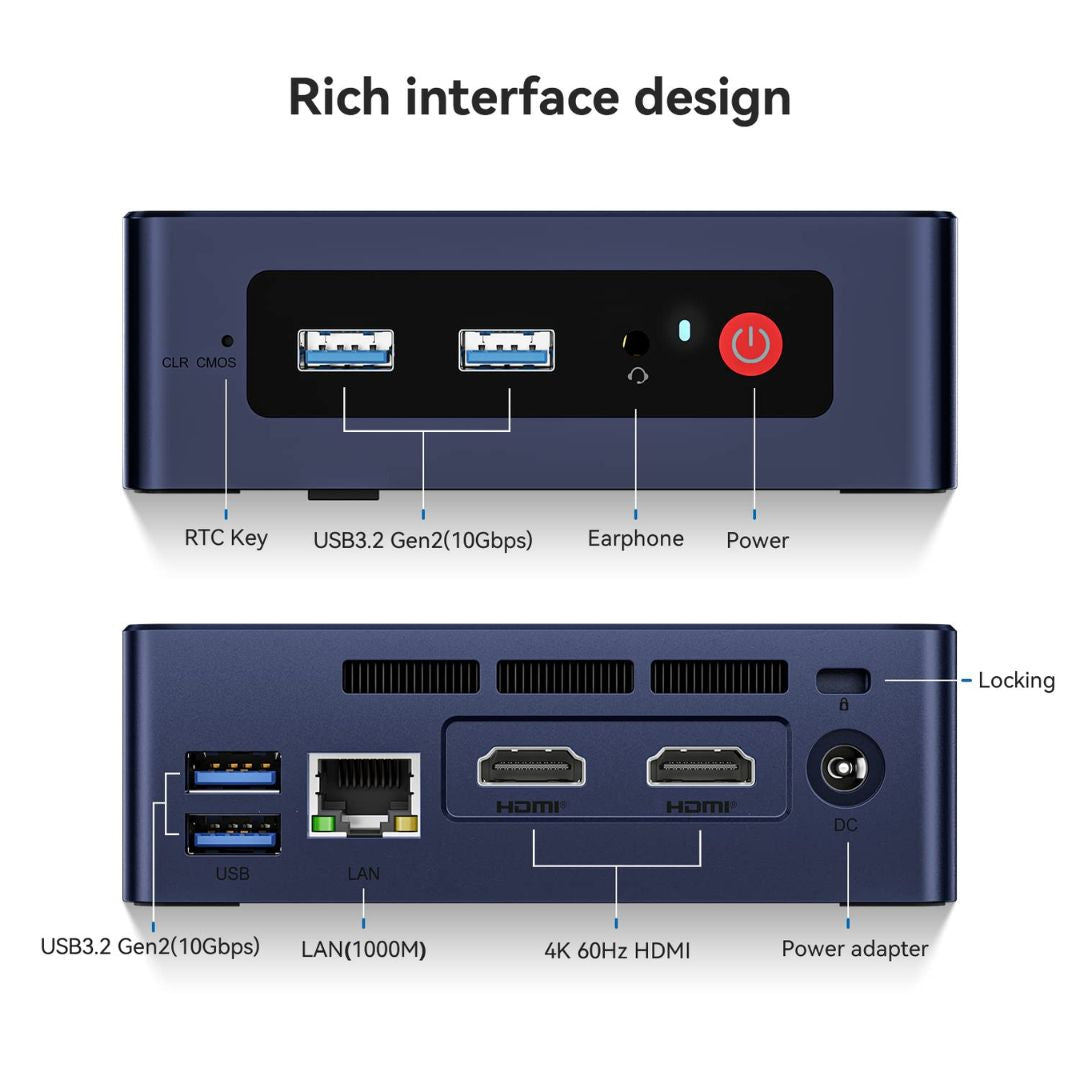 TJM Beelink 12th Generation PRO Mini S Mini PC, Intel Alder Loke N100, RAM 16G, SSD 500, Intel UHD Graphics