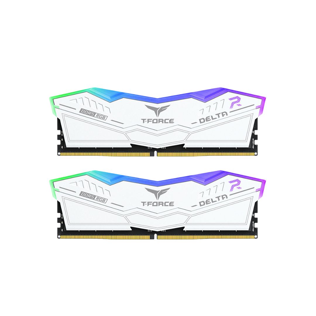 TJM TEAMGROUP T-Force Delta RGB DDR5 Ram 16GB (2x8GB) 6000MHz CL38 - White
