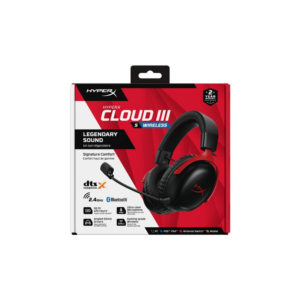 TJM HyperX Cloud III S Wireless Gaming Headset - Black & Red
