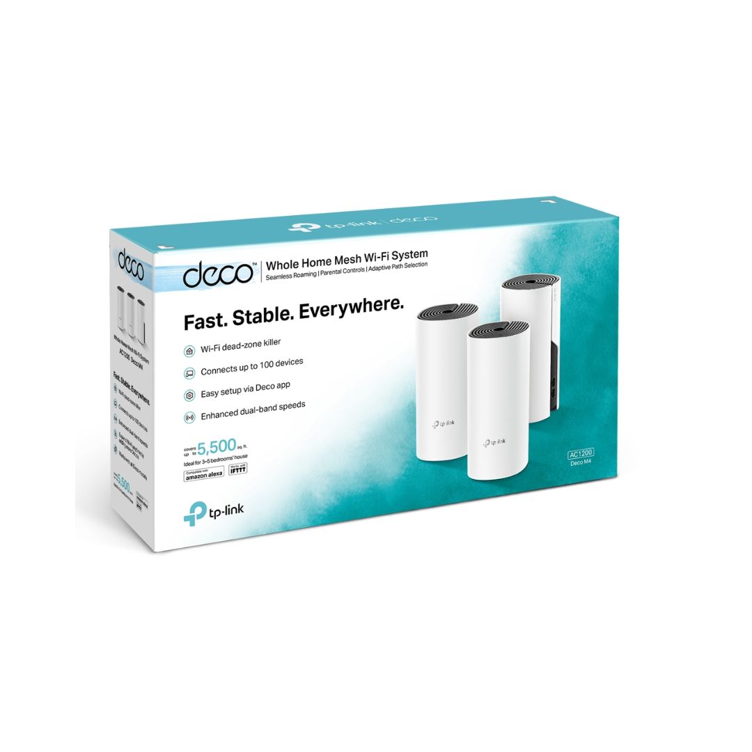 TJM TP-Link Deco M4 AC1200 Whole Home Mesh Wi-Fi System 3-Pack
