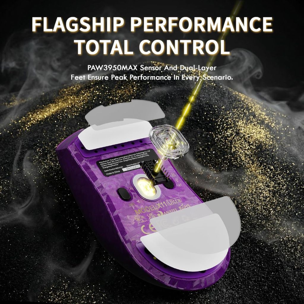 TJM Attack Shark X11 Ultra carbon fiber Wireless - Purple