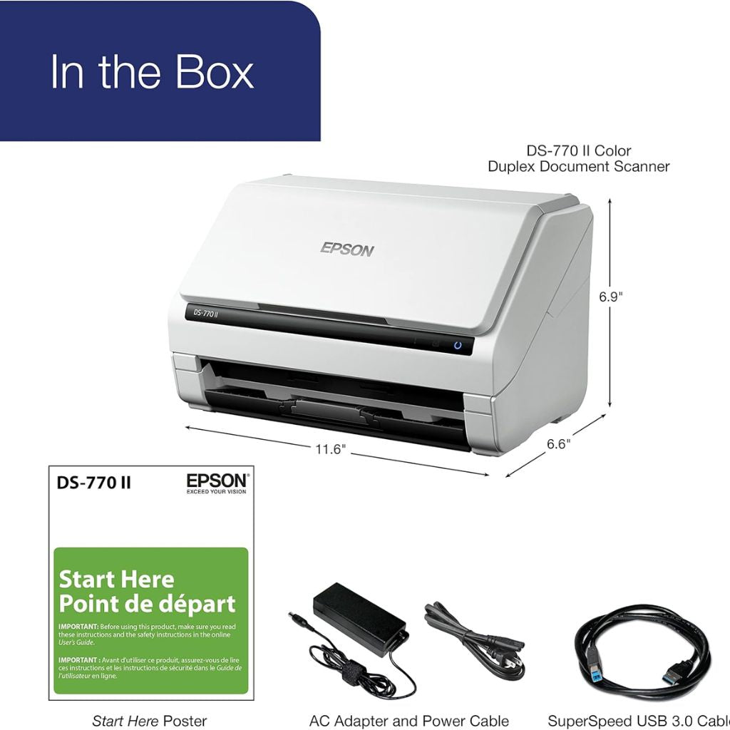 TJM Epson DS-770 II - Color Duplex Document Scanner