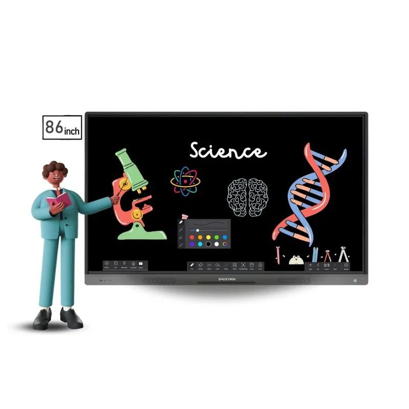 TJM Luminex 86-Inch 4K UHD & AI Built-in Camera Smart Interactive Whiteboard, Android 15.0, RAM 16GB, Storage 256GB