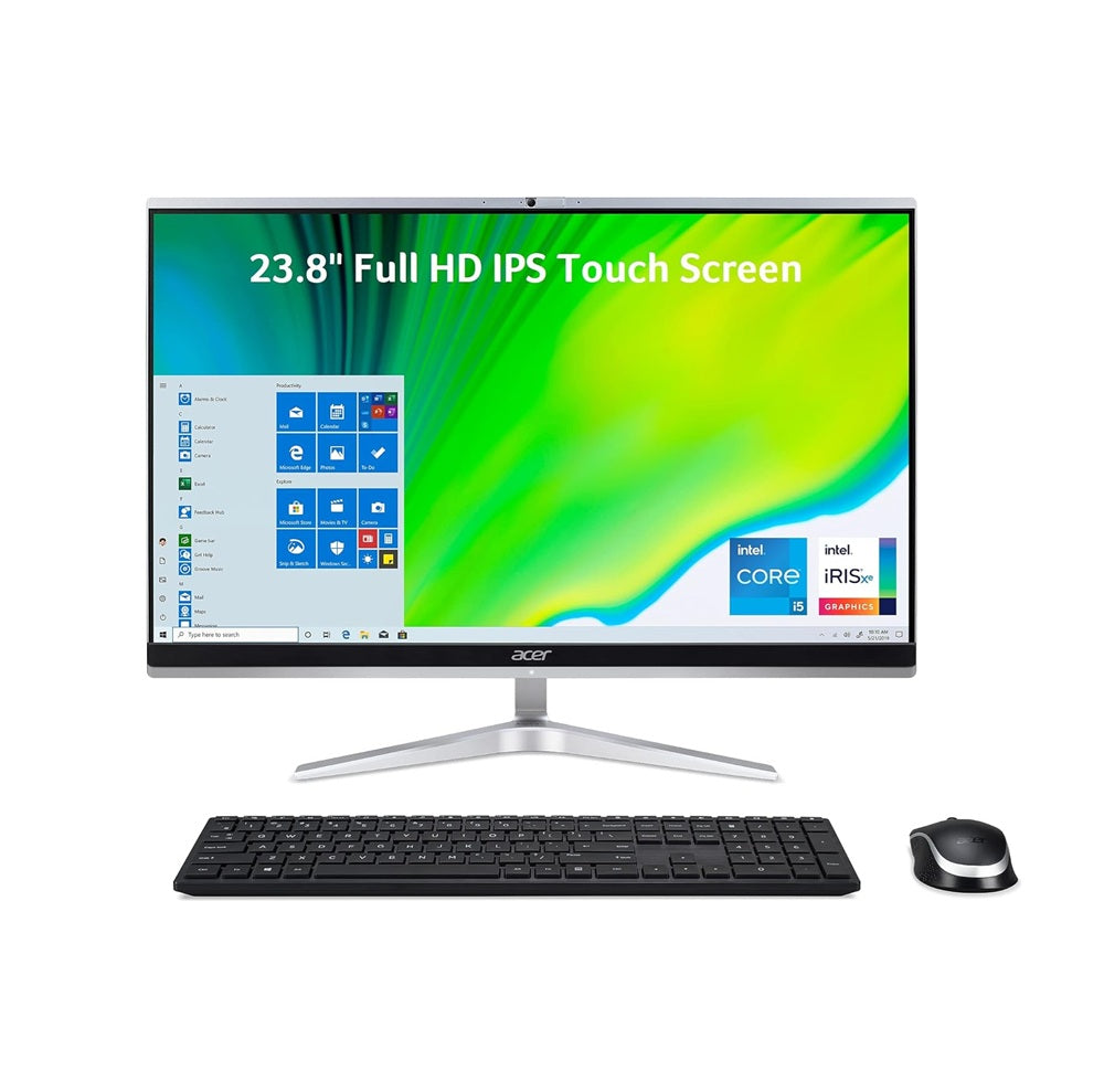 TJM All In One Acer Aspire C24-1651, Intel Core i5-1135G7, RAM 8GB, SSD 512 + 1TB HDD (Upgraded) NVIDIA MX450 2GB, 24 FHD Touchscreen IPS, Silver