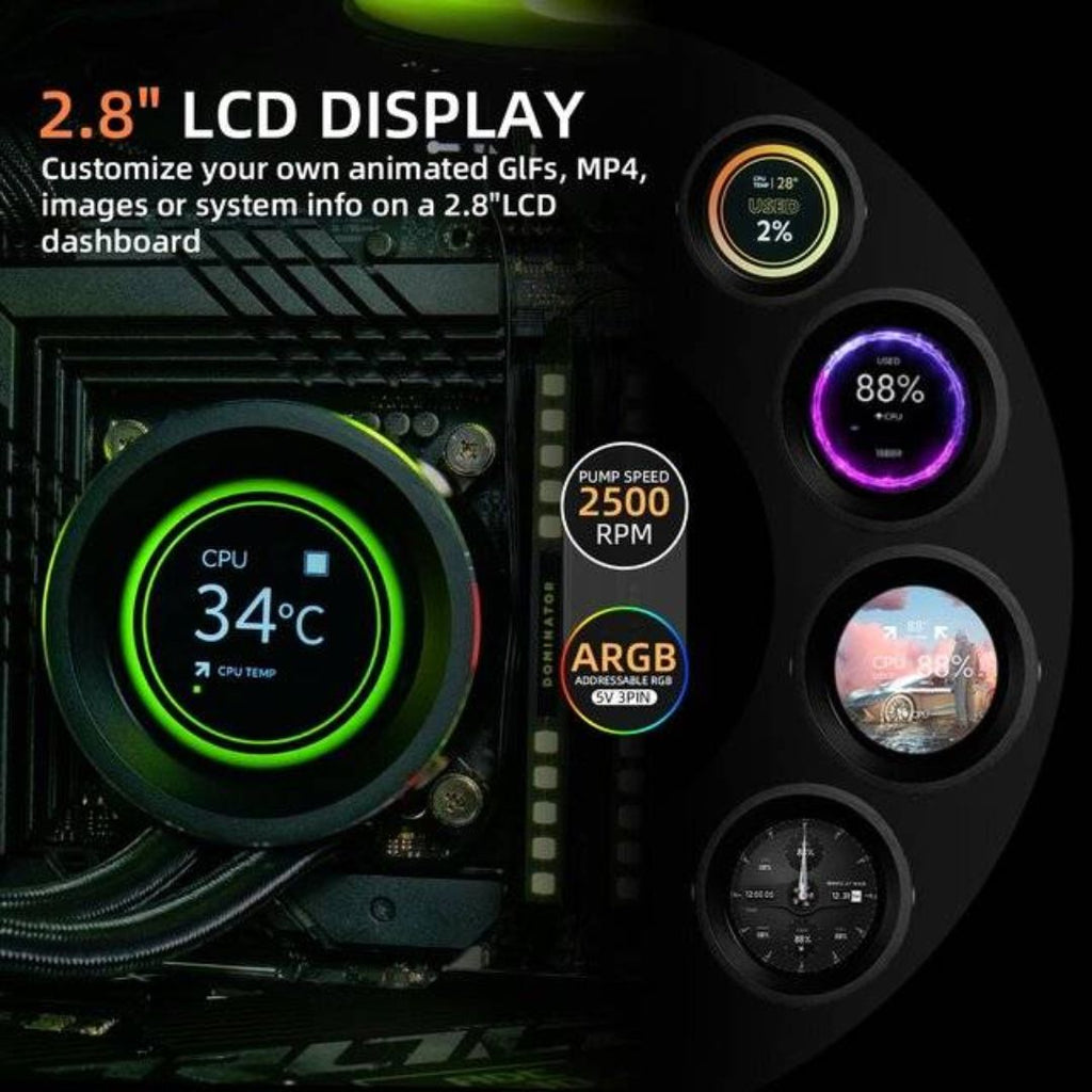 TJM SAMA SM360 PRO ARGB Liquid CPU Cooler - White