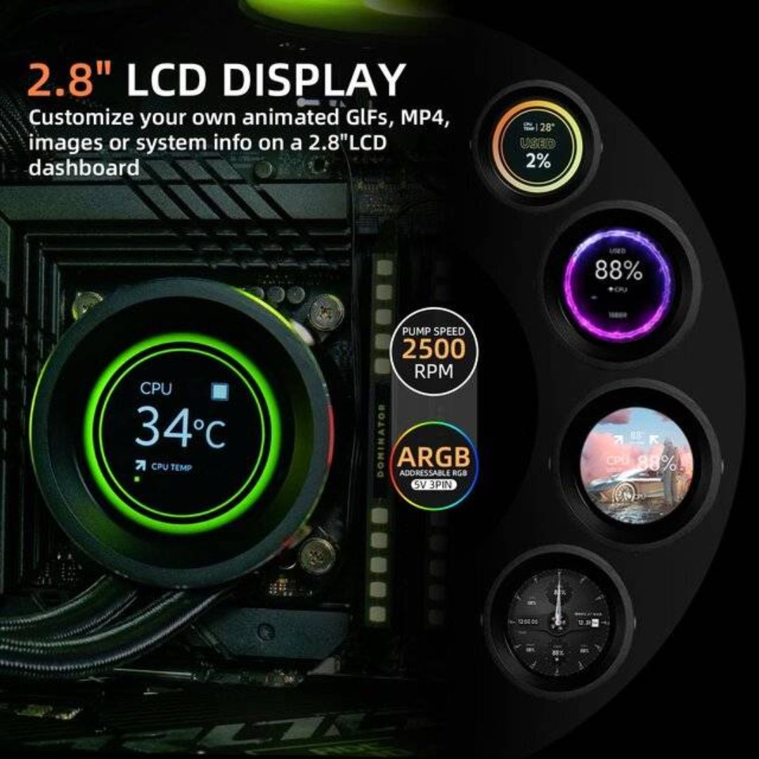 TJM SAMA SM360 PRO ARGB Liquid CPU Cooler - White