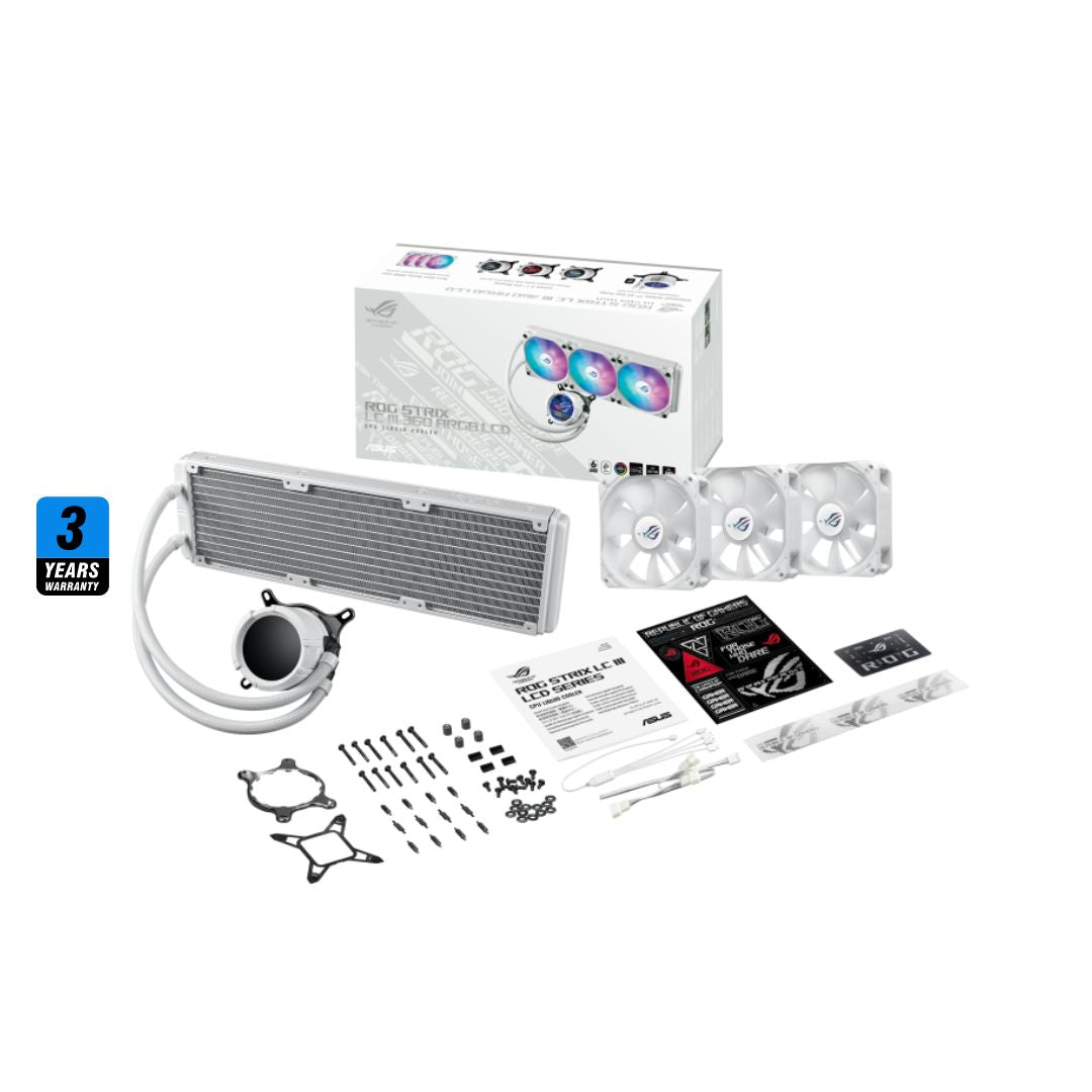 TJM ASUS ROG Strix LC III 360 ARGB White, LCD